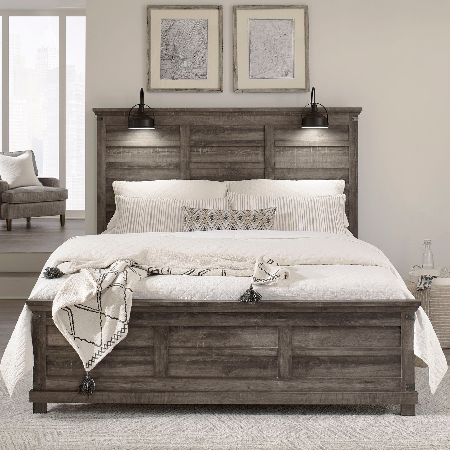 Lakeside Haven - Queen Panel Headboard & Footboard - Dark Brown