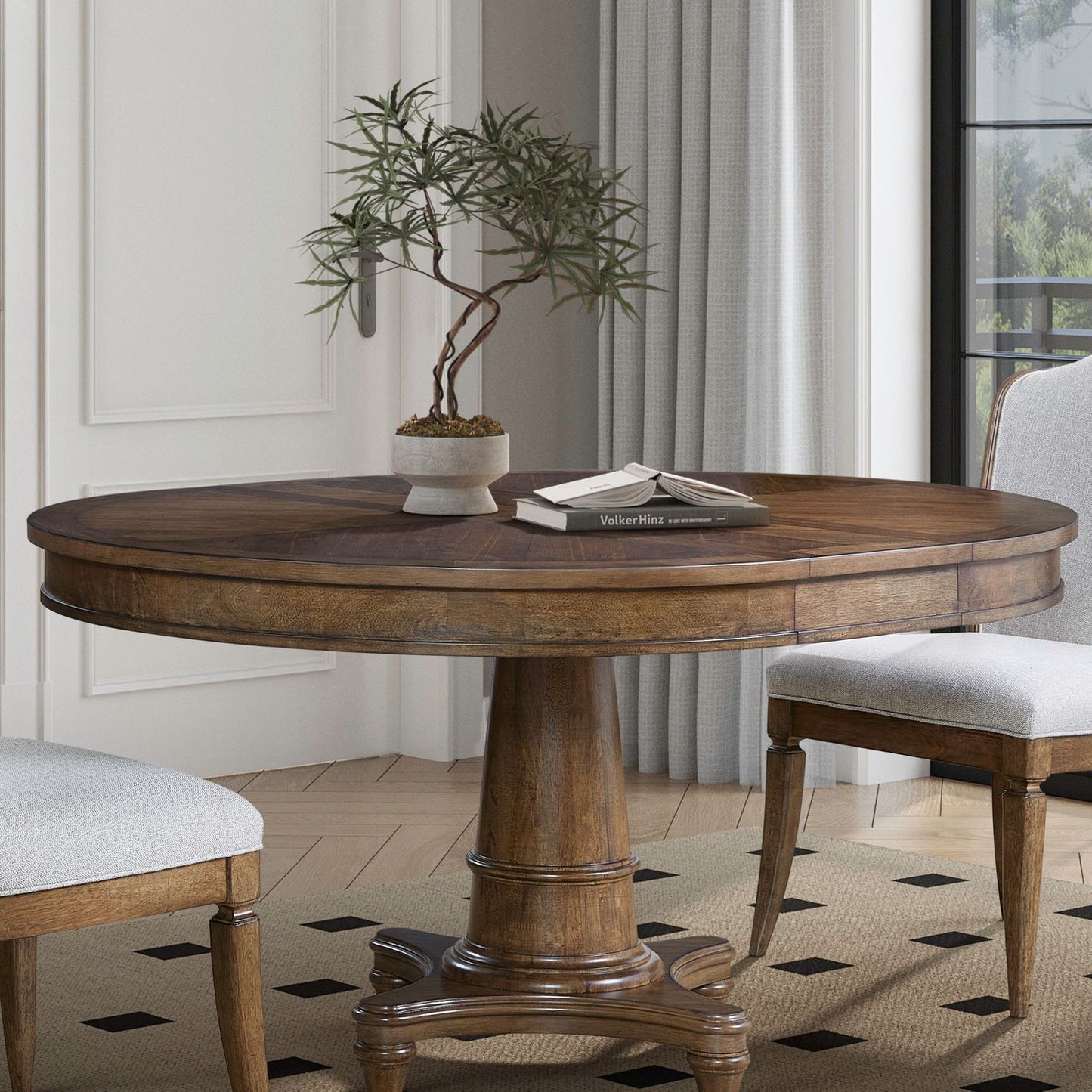 Harrison Heights - Round Pedestal Table Top - Sienna