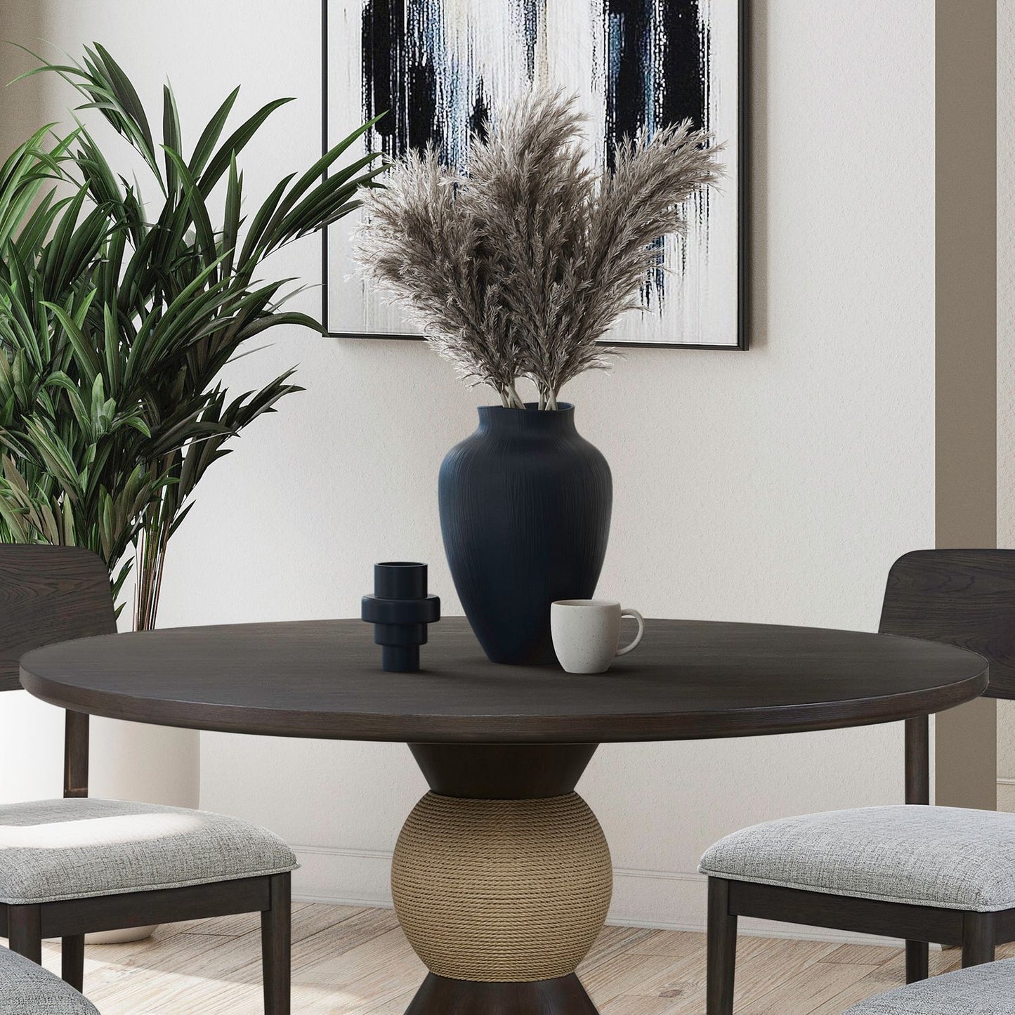 Briarcrest - 48" Pedestal Table Top - Dark Smoke