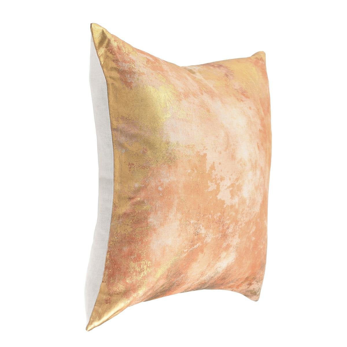Radiant Oasis - 22" x 22" Onara Pillow - Burnt Orange / Gold
