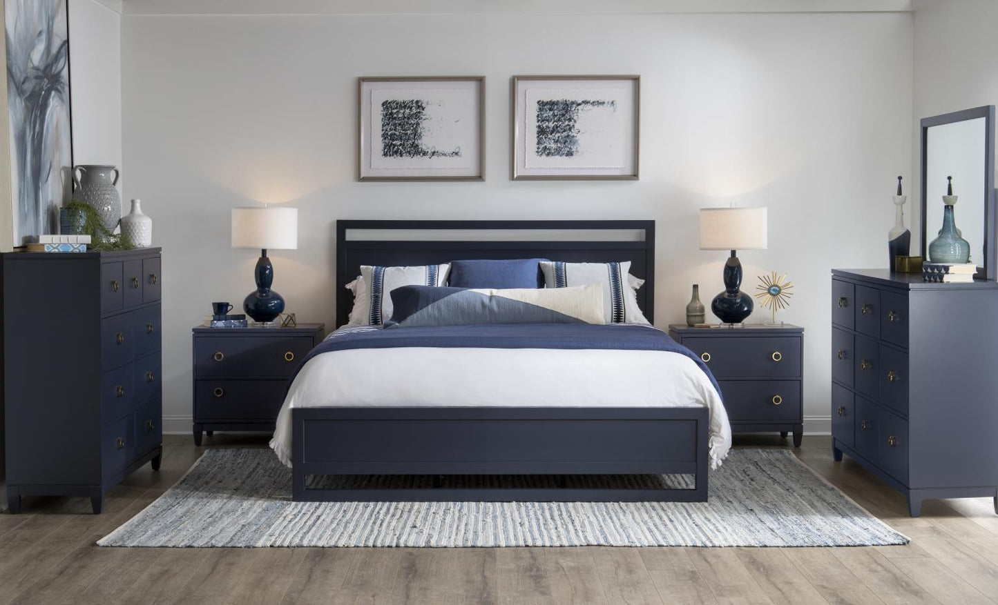 Summerland - King Panel Headboard - Blue