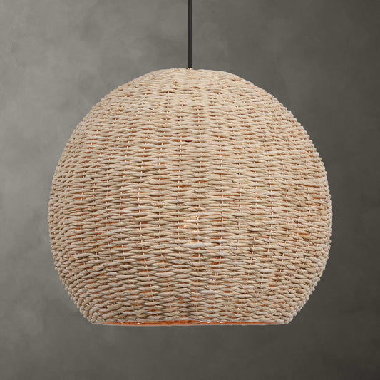 Seagrass - 1 Light Dome Pendant - Light Brown