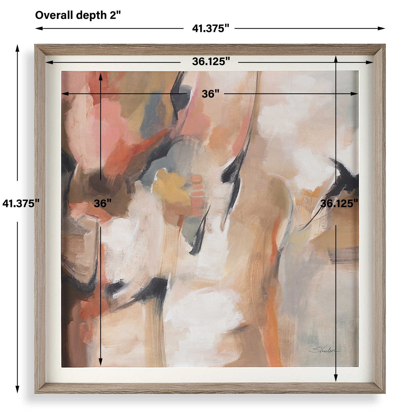 Uphill - Framed Abstract Print - Light Brown