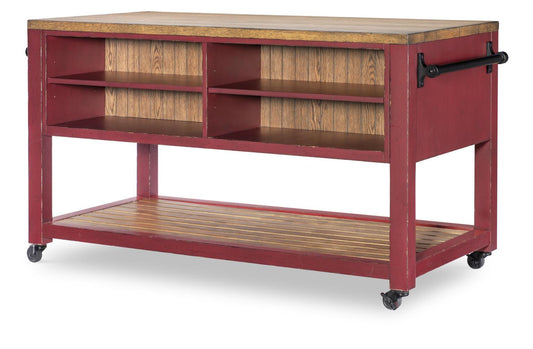 Vintage Market - Kitchen Island 6 Drawer With Casters