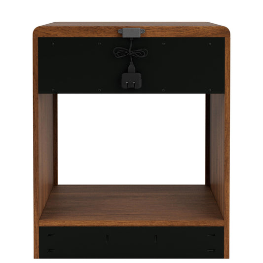 Elsie - 1 Drawer Nightstand - Dark Brown