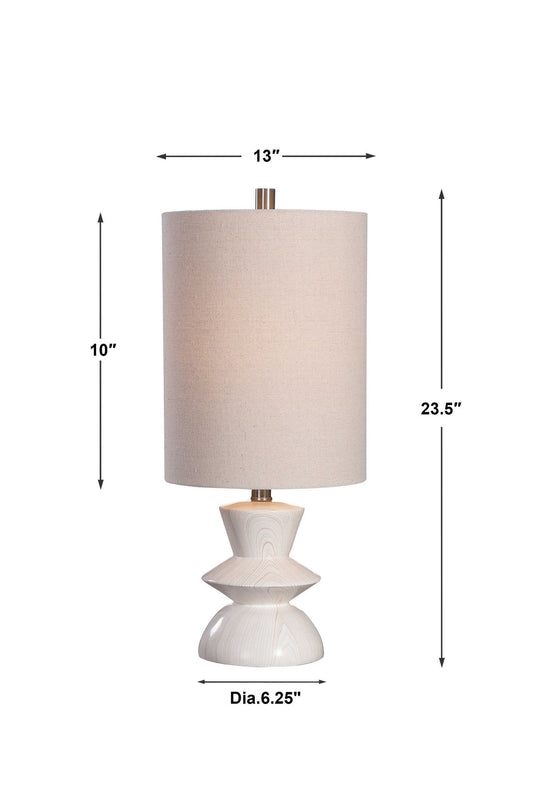 Stevens - Bleached Wood Buffet Lamp - White
