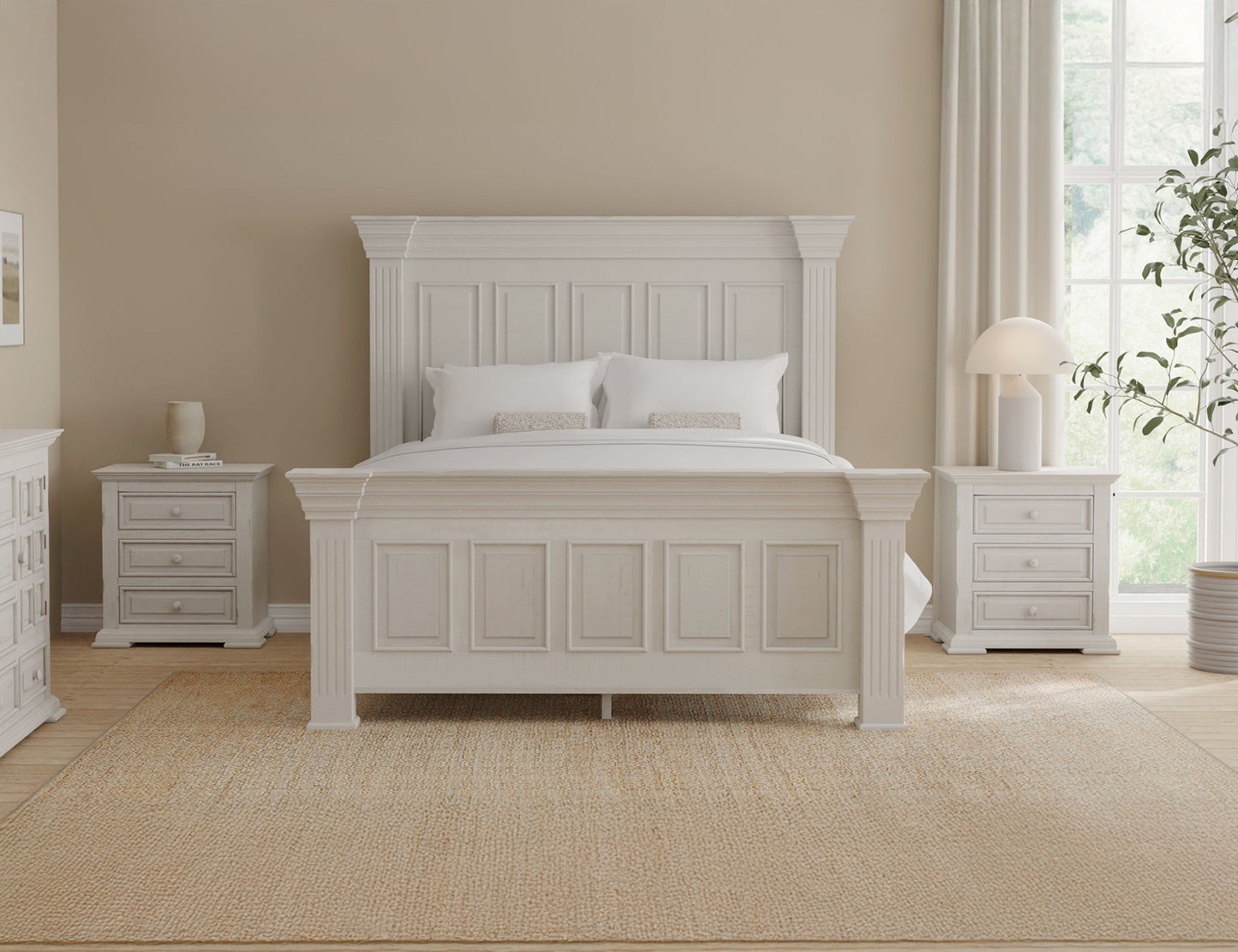 Terra - Queen Headboard - Distressed White