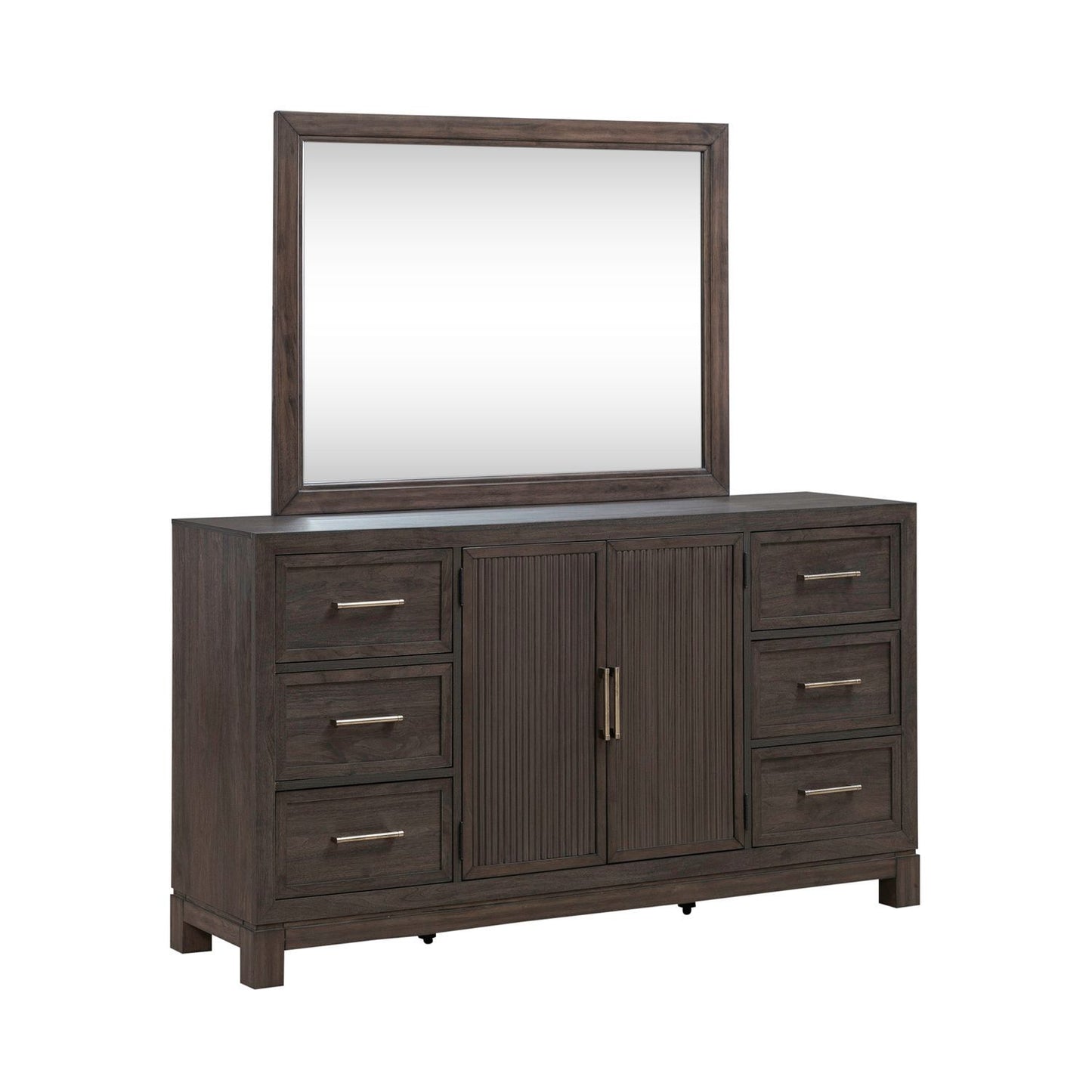 Modern Edge - Dresser & Mirror - Brown
