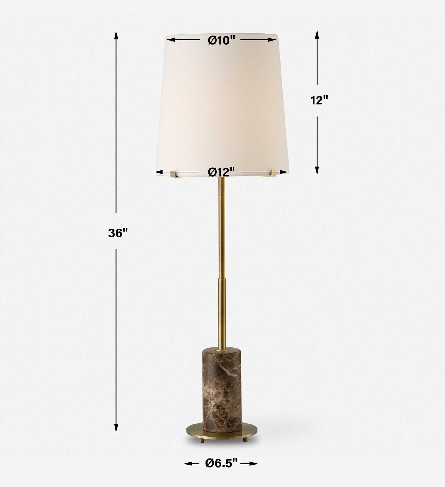 Sepia - Brown Marble Buffet Lamp