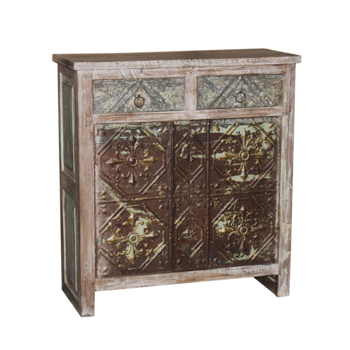 Wood Double Door Cabinet - Light Brown / Dark Brown