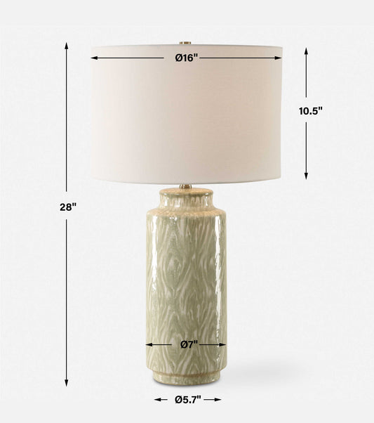 Laurel - Sage Ceramic Table Lamp - Green