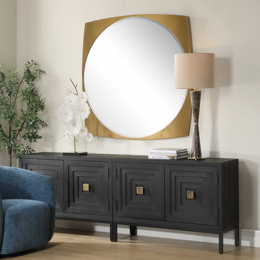 Neilia - Round Mirror - Brass