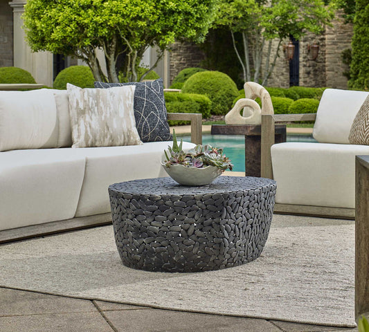 Rivington - Outdoor Pebble Coffee Table - Black