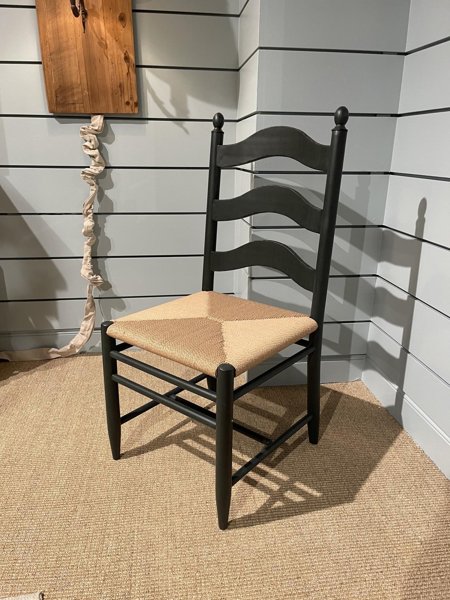 Vintage Market - Rush Seat Ladder Back Side Chair (Set of 2) - Mallard Green