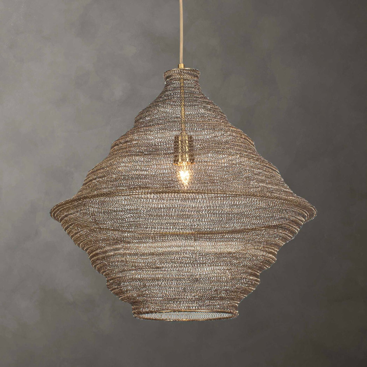 Sigh - Woven Brass 1 Light Pendant - Brass