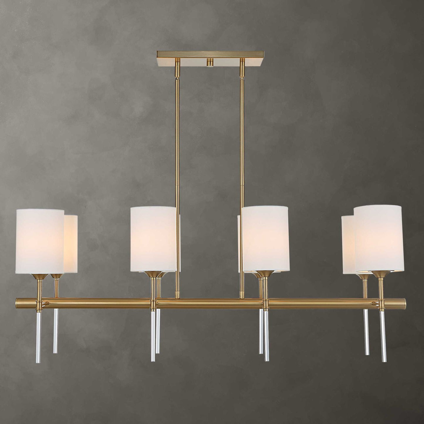 Awyr - 8 Light Linear Chandelier - Bronze