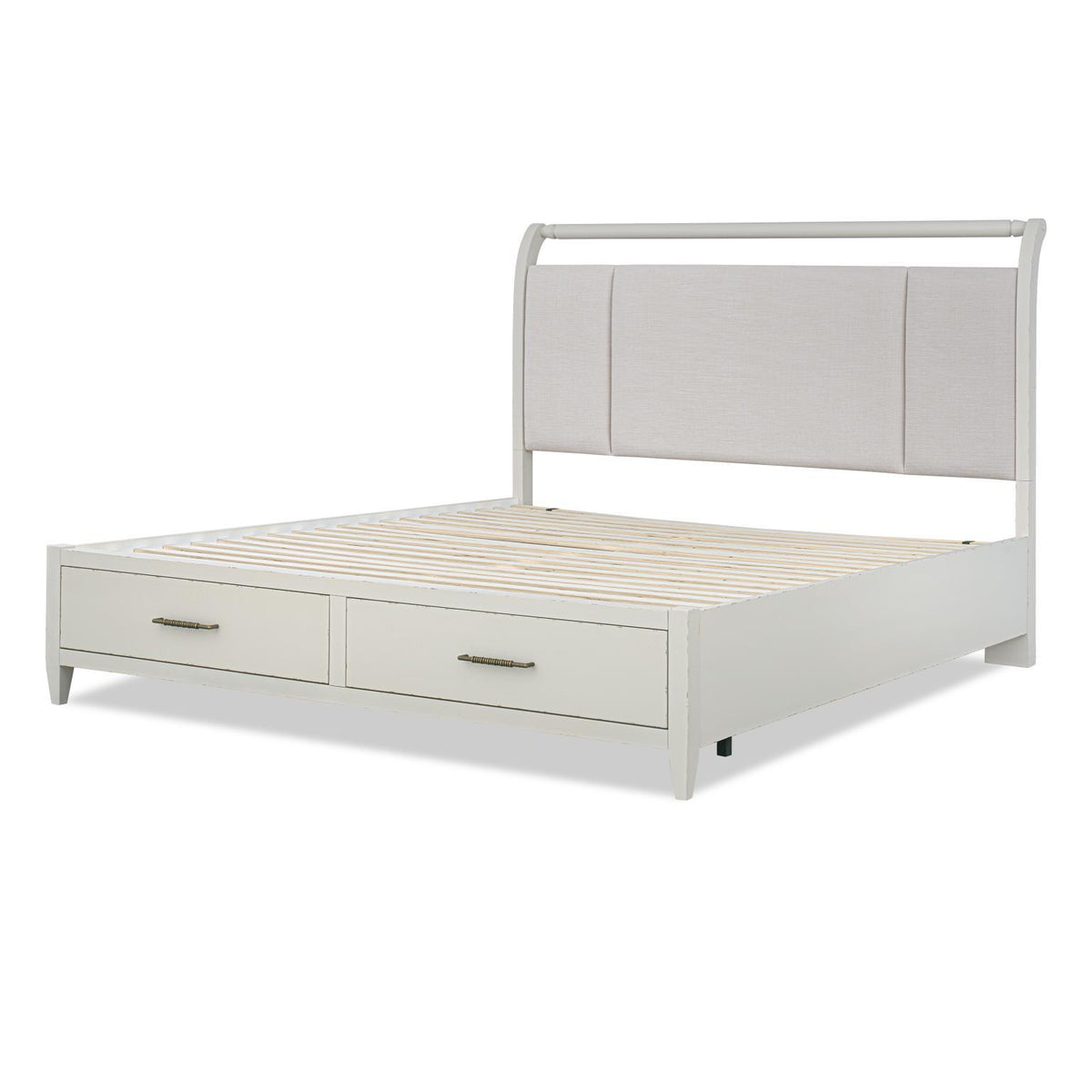 Reflections - Queen Sleigh Storage Footboard - Cashmere