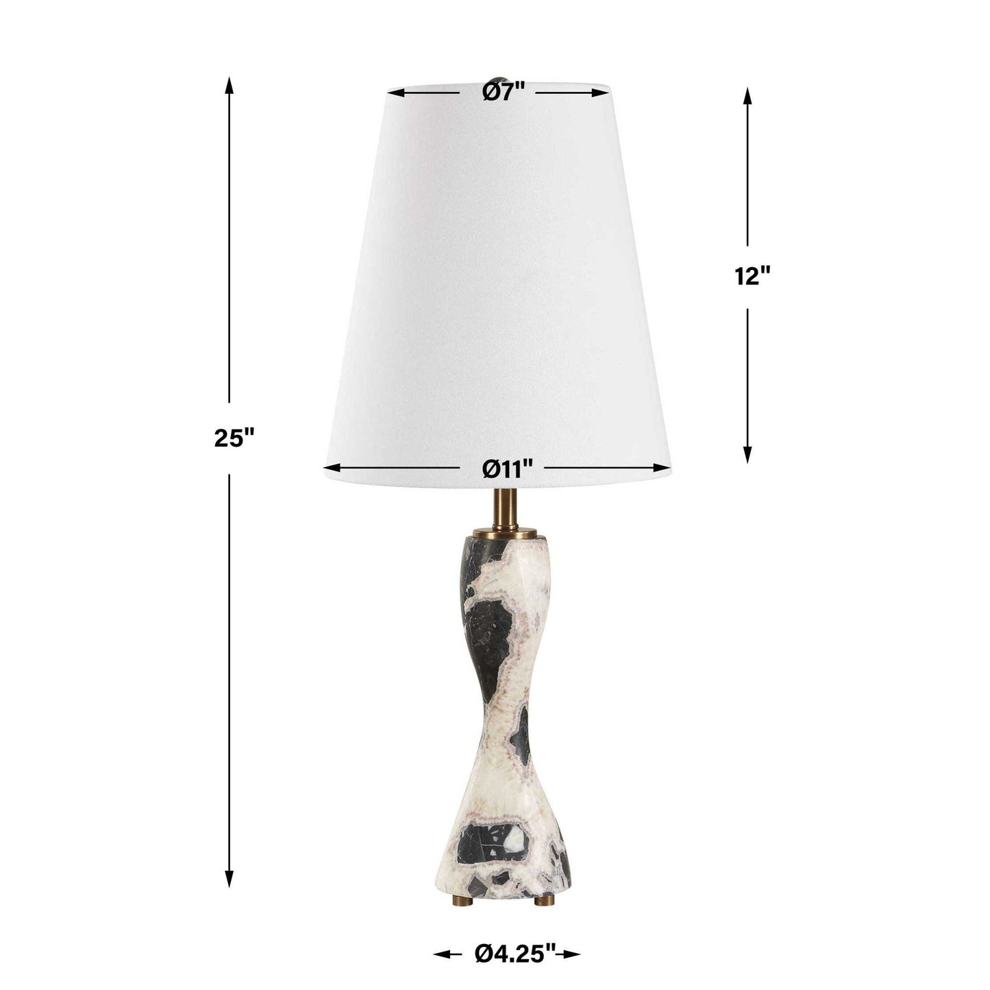 Marcela - Panda Marble Buffet Lamp - Black