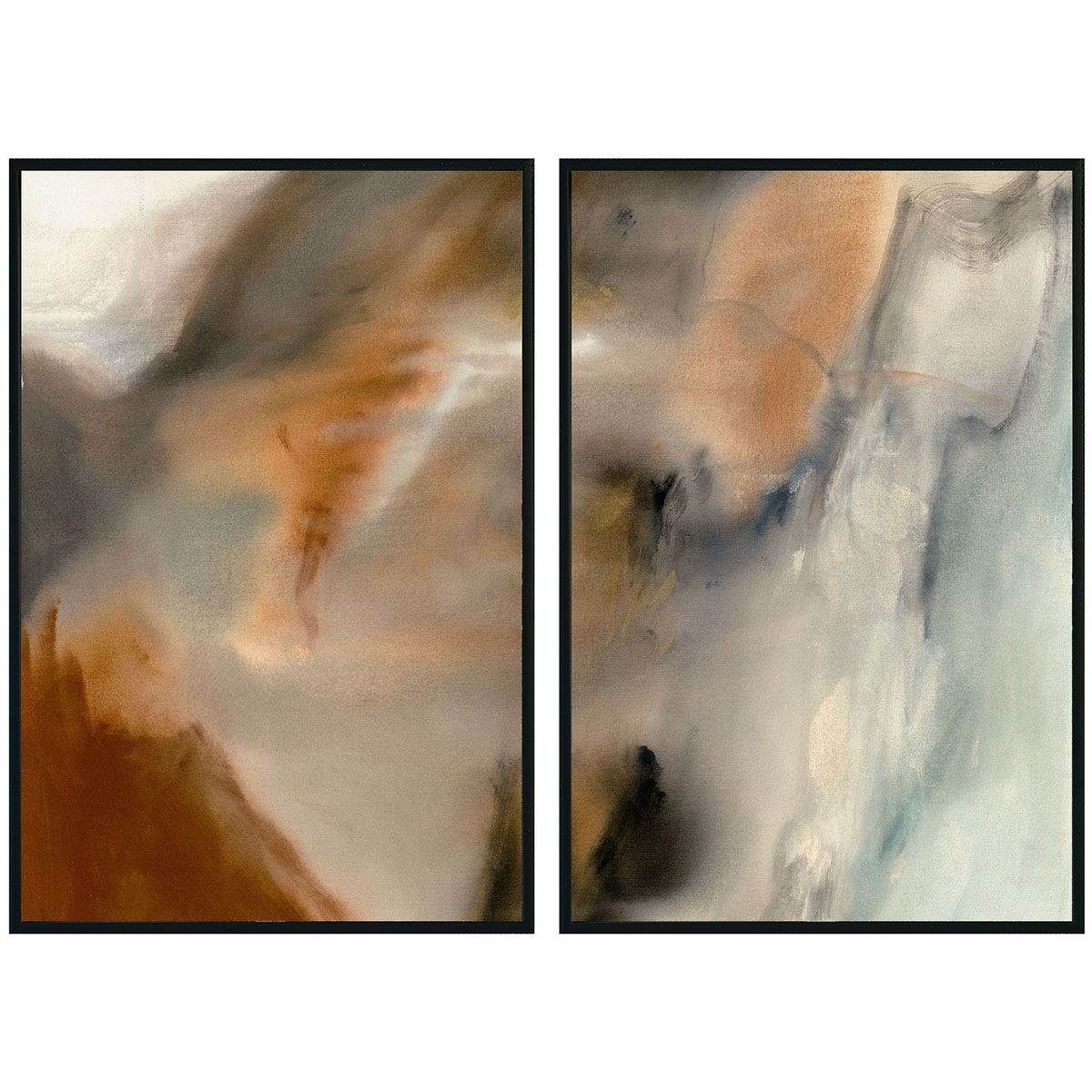 Podent - 60" x 40" Painting By Buddy Whitlock (Set of 2) - Black