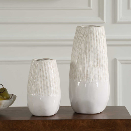 Echo Ridge - Vases (Set of 2) - White