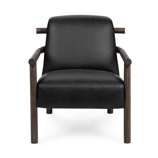 Azoria - Leather Accent Chair - Black