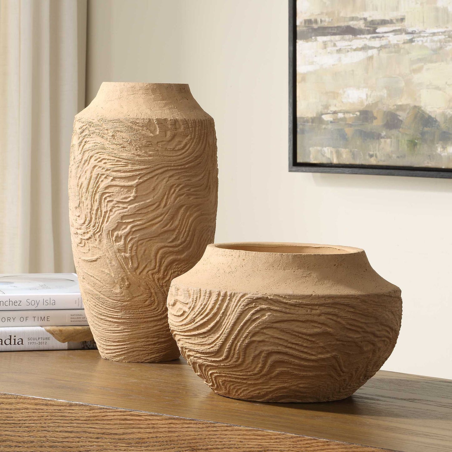 Sandstone Flow - Small Terracotta Vase - Light Brown