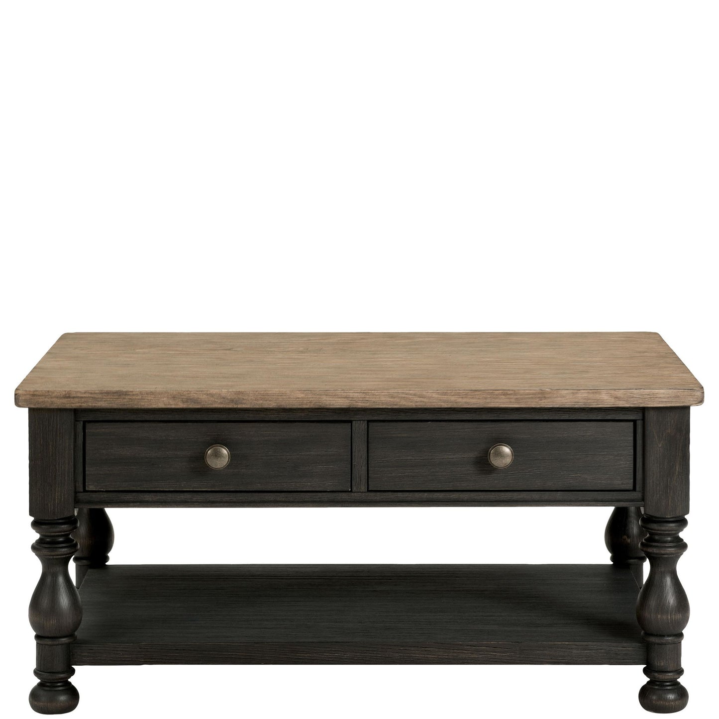 Barrington Two Tone - Rectangular Coffee Table - Antique Oak / Matte Black