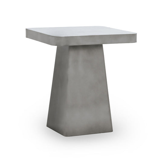 Far - Marble/Metal 20" Square End Table - White/Black