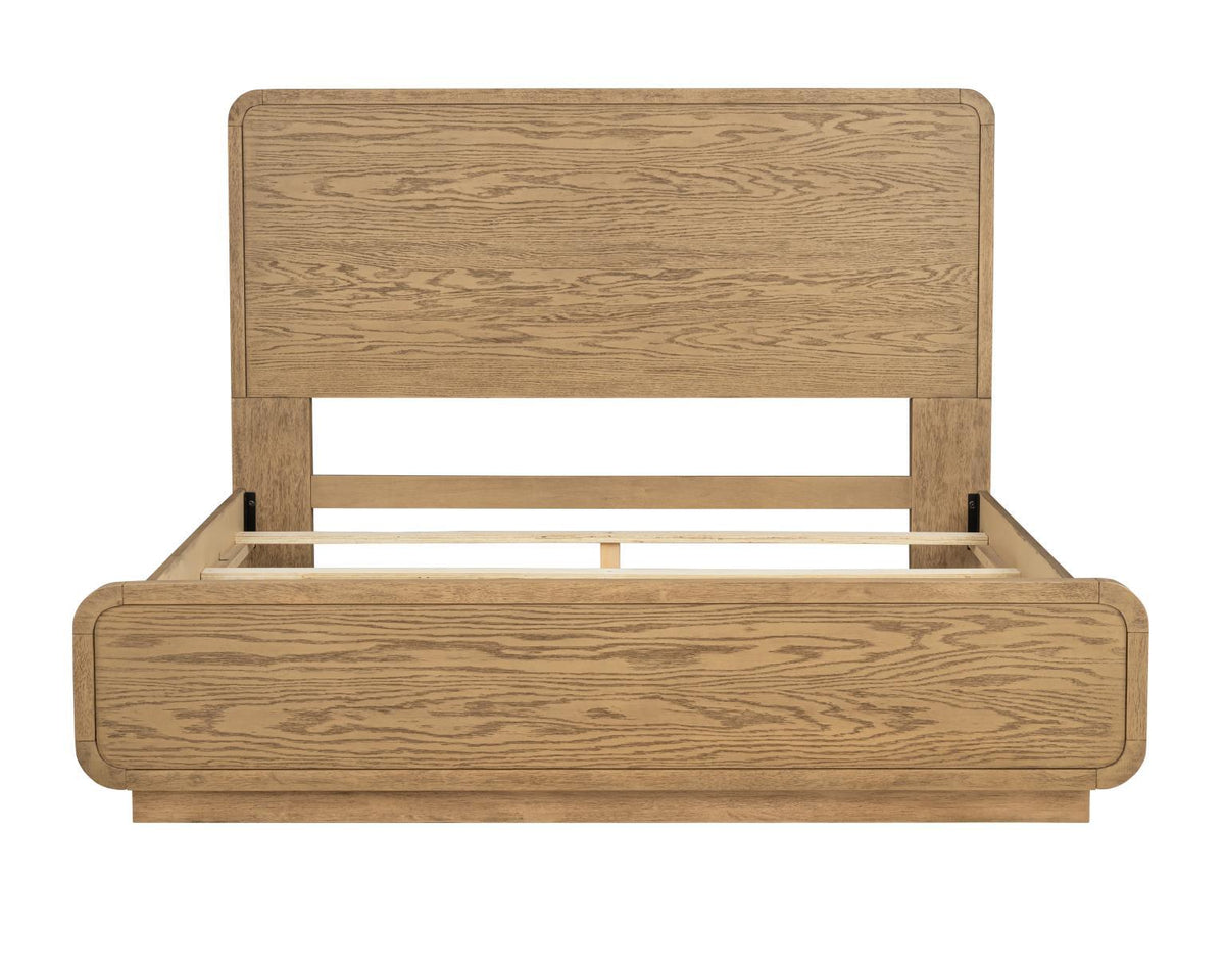 Margot - Full Panel Footboard With Slats - Desert Oak And Cloud White
