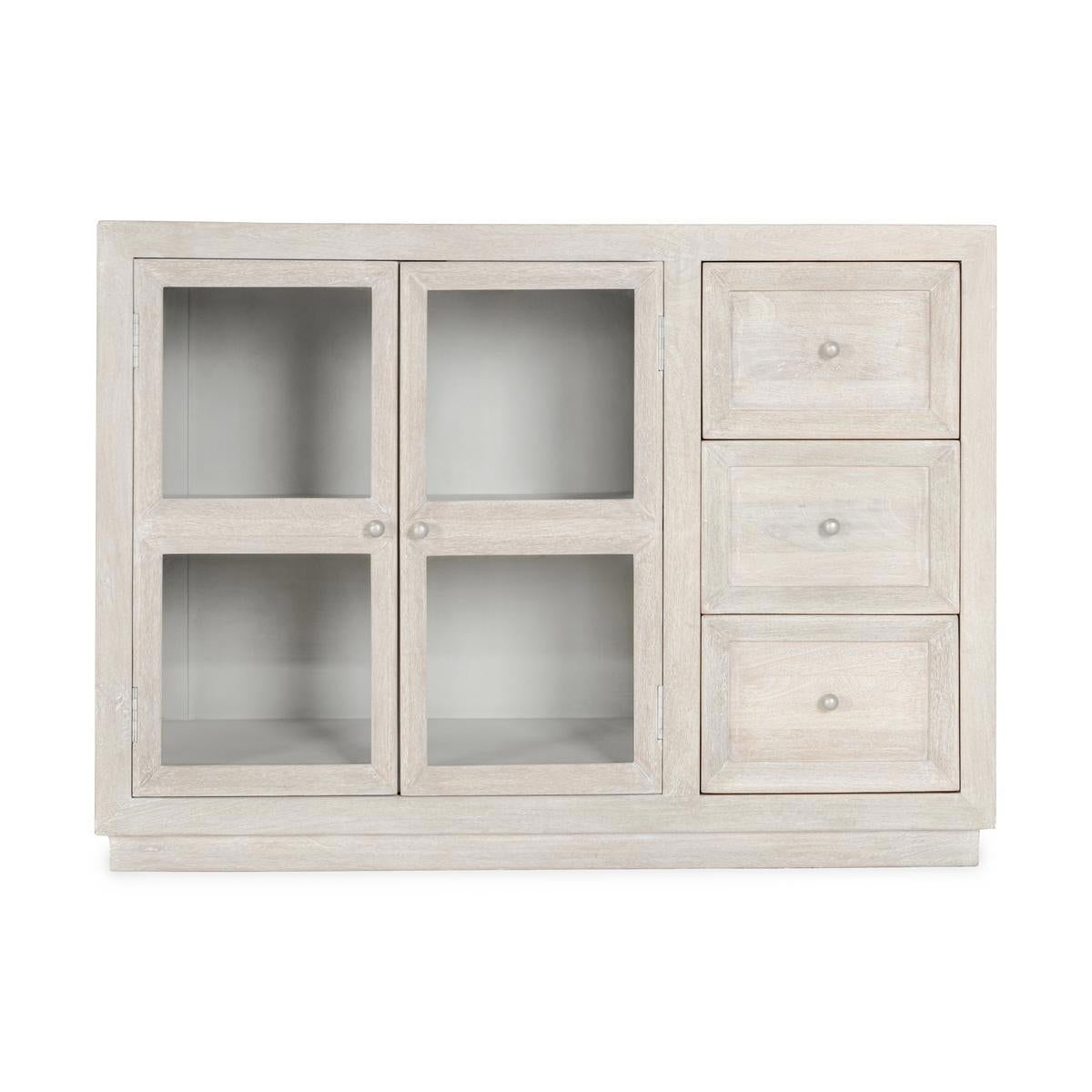 Isha - 3 Drawers 2 Door Cabinet - White Washed