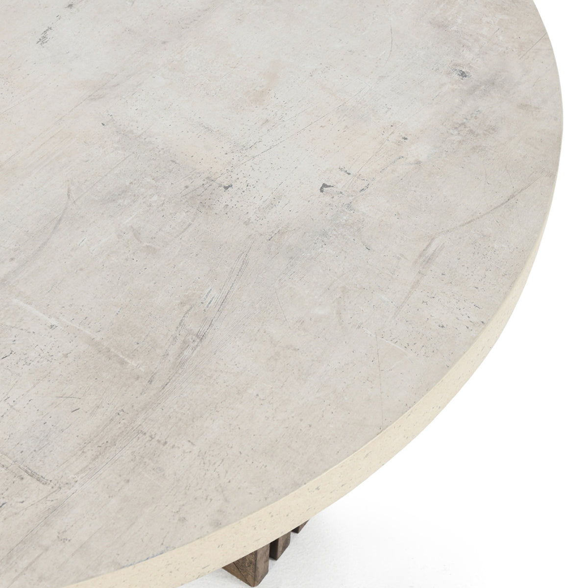 Aspen - Round Coffee Table - Antique White / Distressed Brown