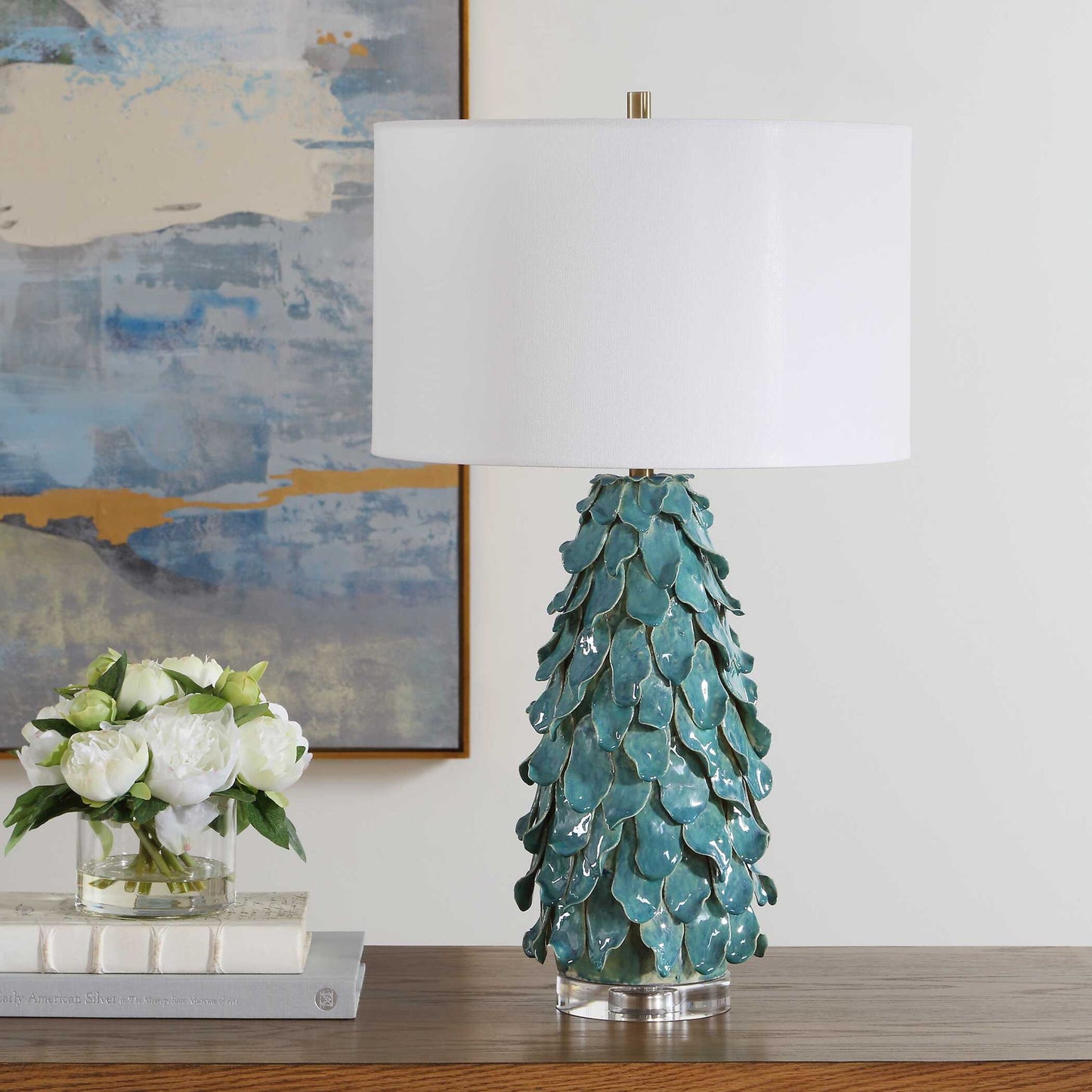 Mina - Table Lamp - Teal Blue