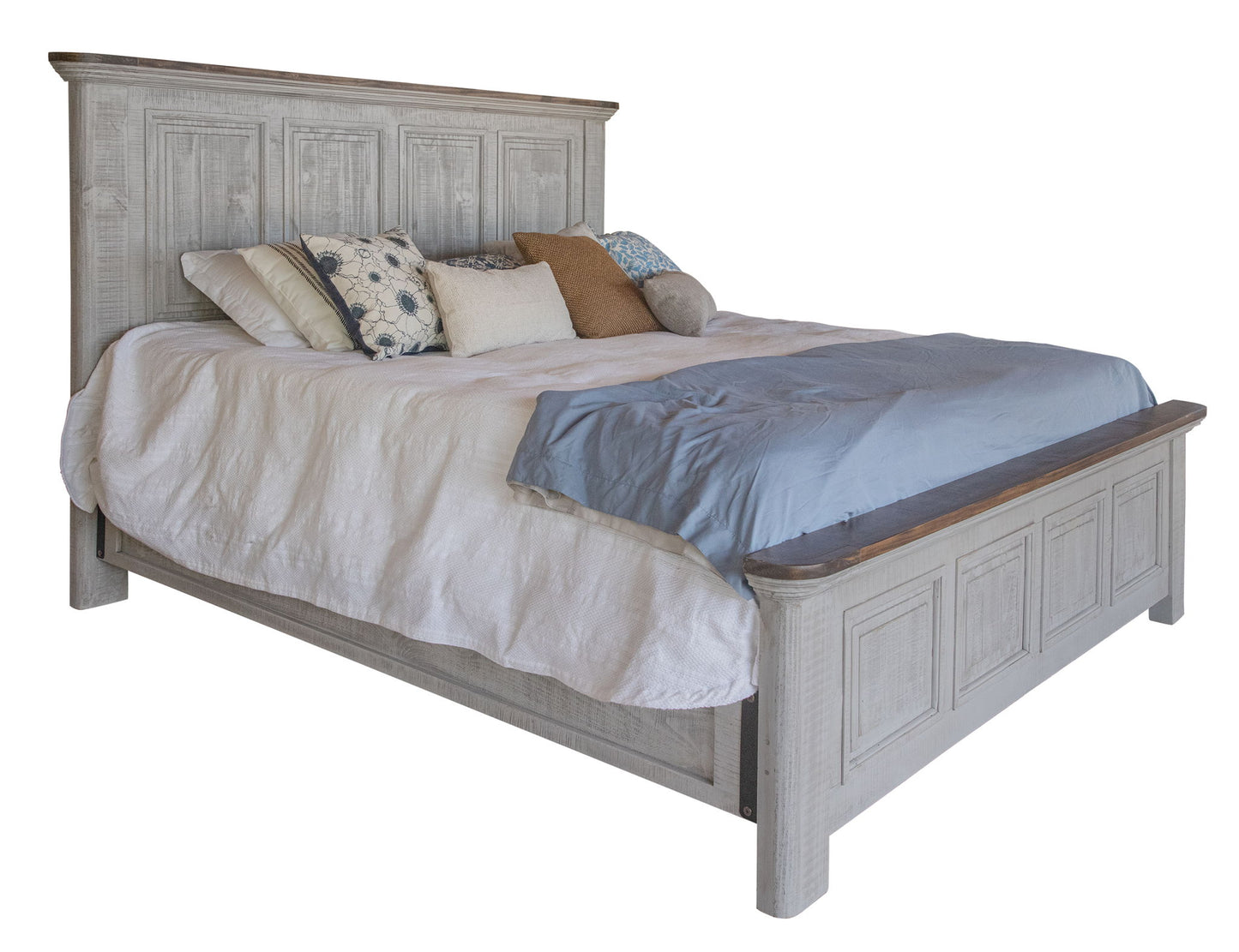 California King Rails (Сollections Pueblo White / Luna / Stone) - White Antiqued