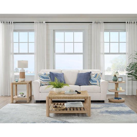 Rosalie - Woven Round Chairside Table - Light Brown