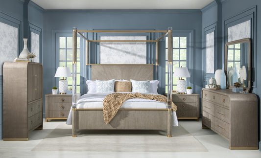 Miramar - Panel Headboard Queen Wood Post - Mink