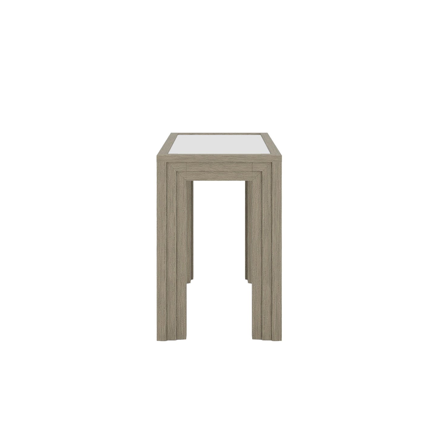 Wilde - Glass Top Chairside Table - Light Brown