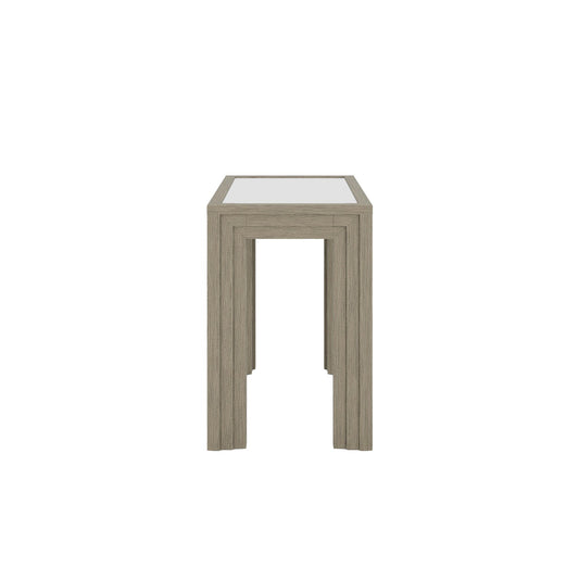 Wilde - Glass Top Chairside Table - Light Brown