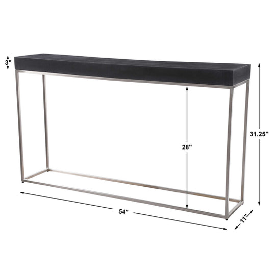 Jase - Concrete Console Table - Black