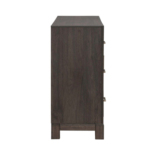 Modern Edge - 2 Door 6 Drawer Dresser - Brown