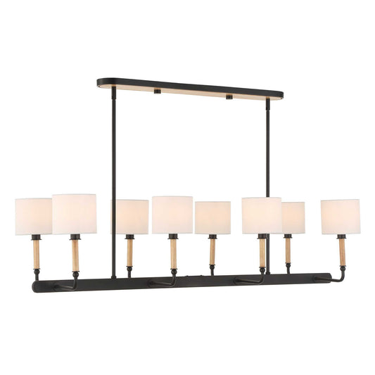 Franconia - 8 Light Pendant - Black / White