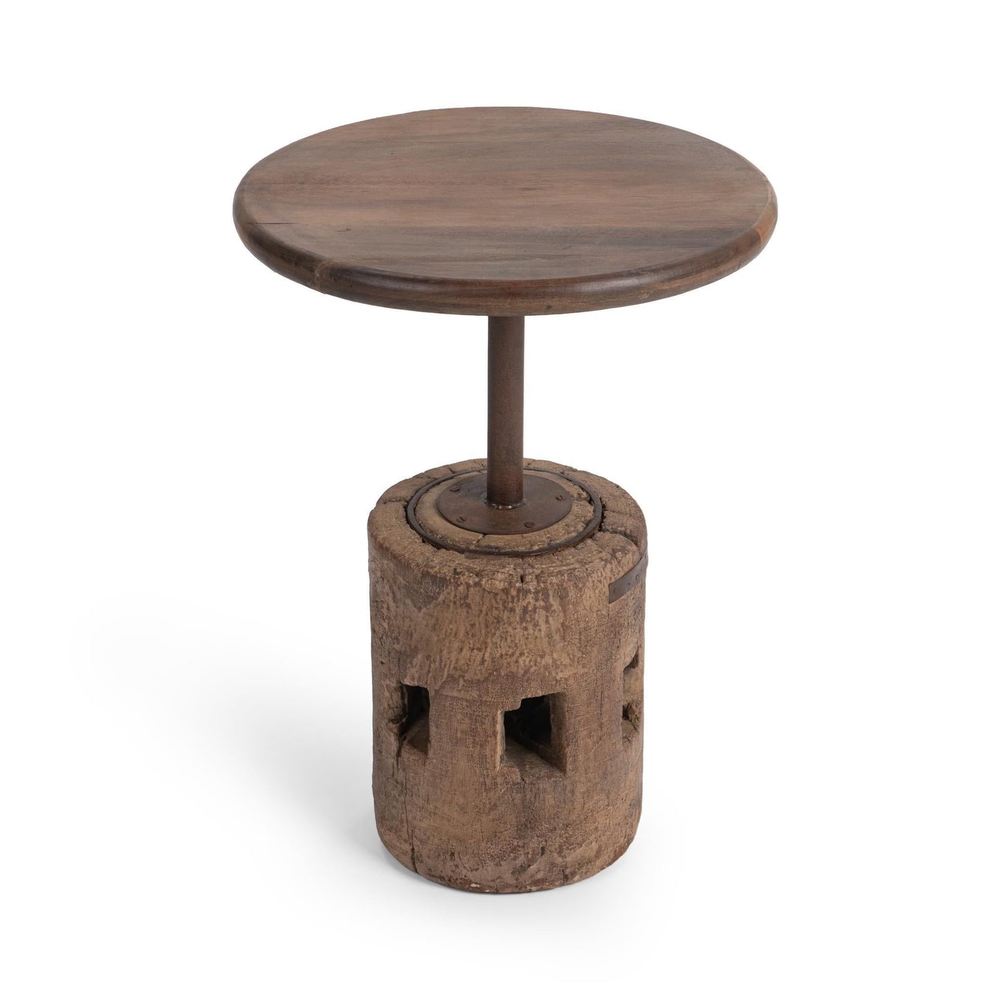 Amira - Large Round Accent Table - Dark Brown