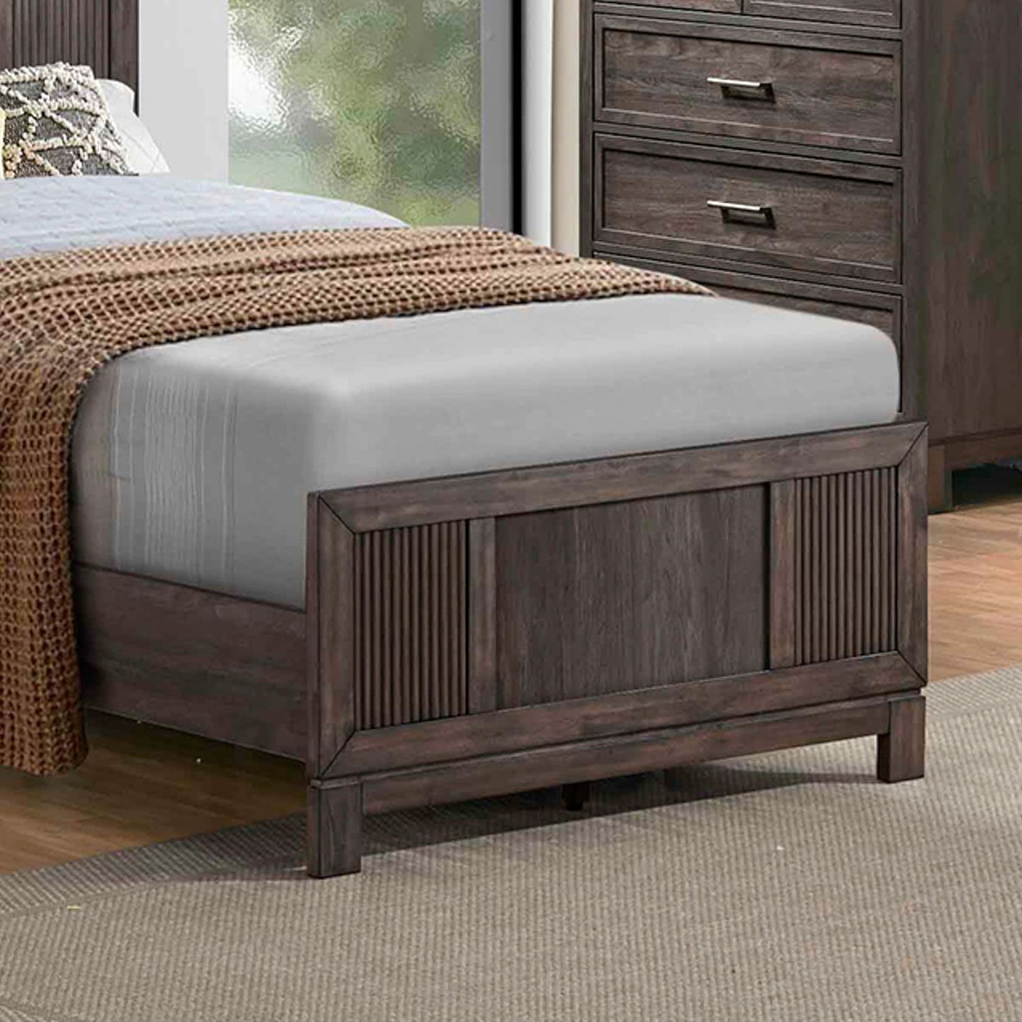 Modern Edge - Twin Panel Footboard - Caffe