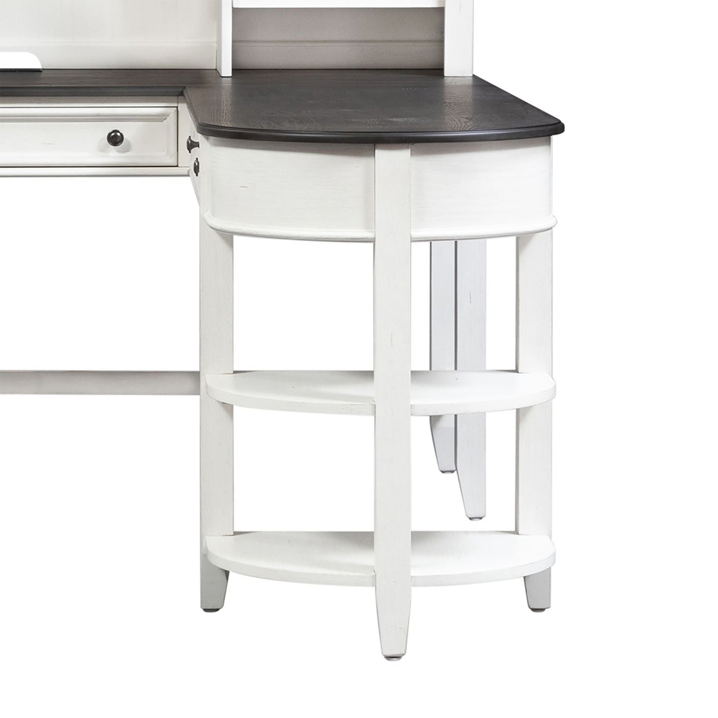 Allyson Park - L Writing Desk Top - Wirebrushed White / Charcoal