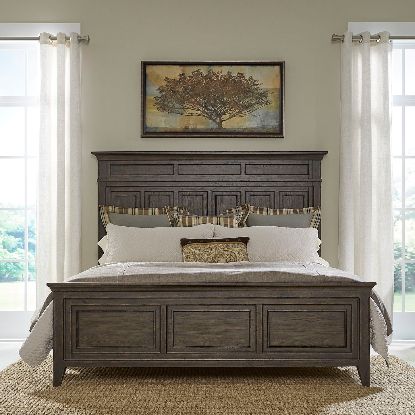 Paradise Valley - California King Panel Bed Rails - Saddle Brown