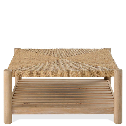 Rosalie - Woven Square Coffee Table - Light Brown
