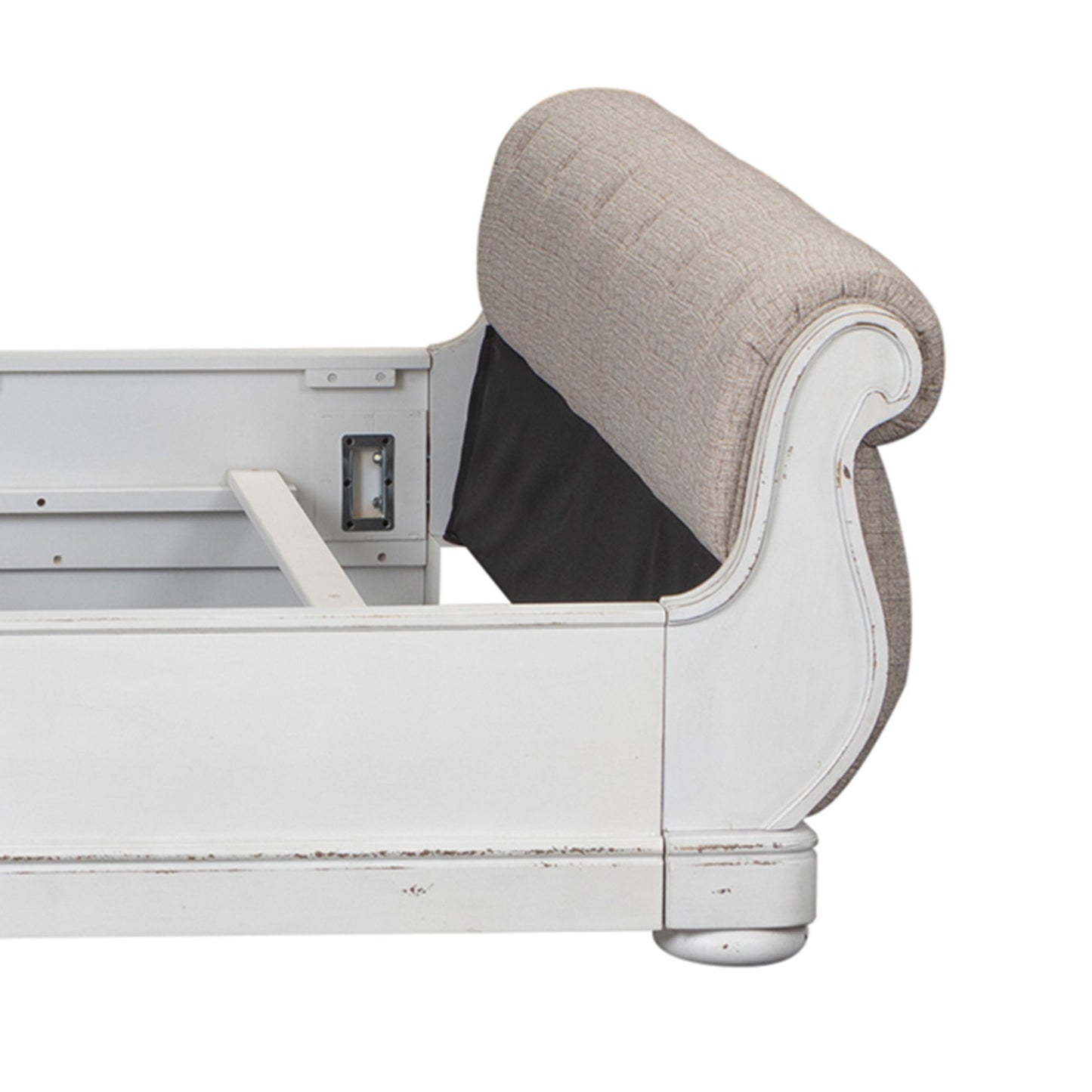 Magnolia Manor - Queen Upholstered Sleigh Footboard - White