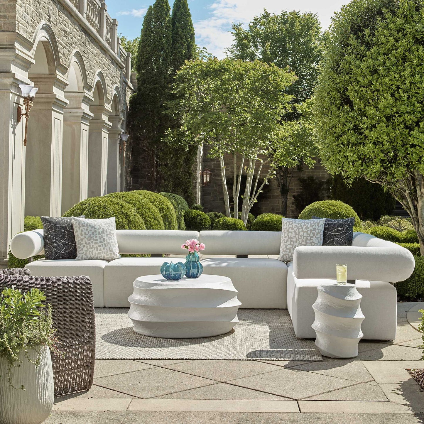 Winded - Outdoor Accent Table - White