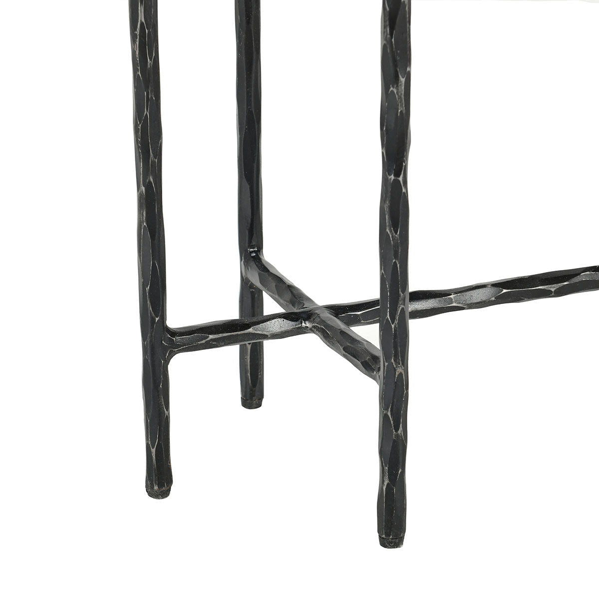Echo - Console Table - Hammered Metal / Blue Stone