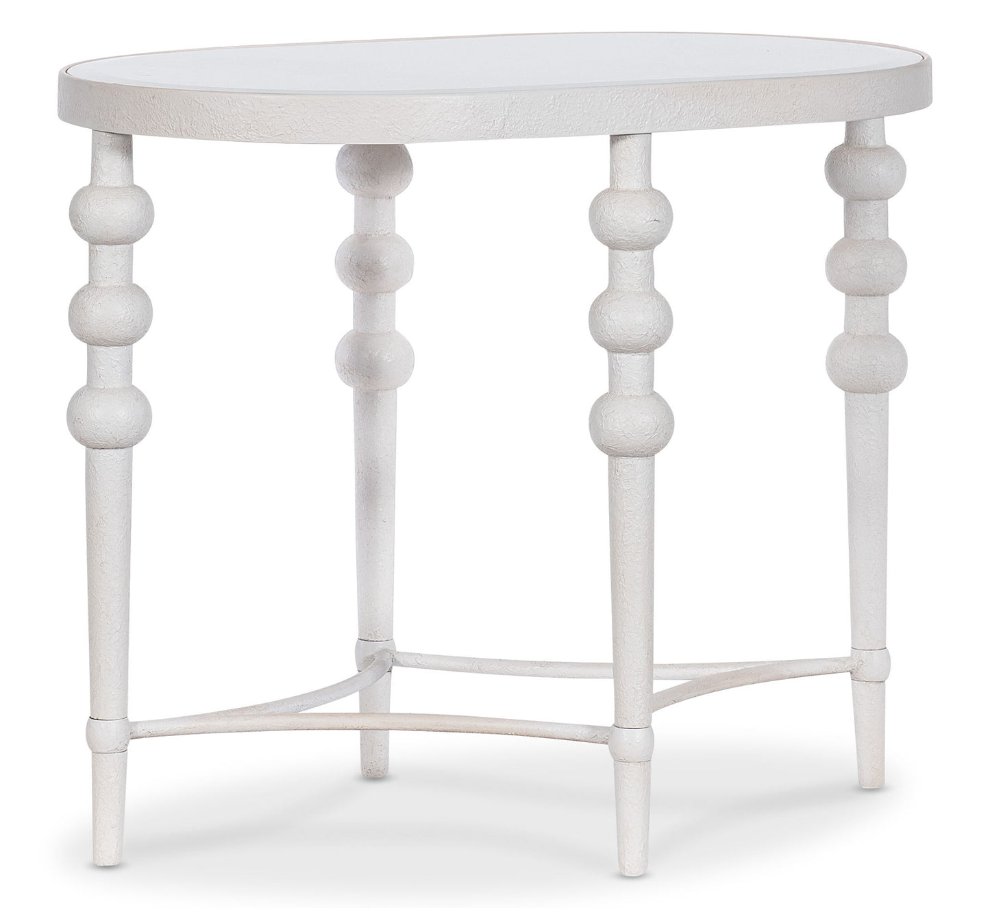 Melange - On The Bright Side Oval End Table - White