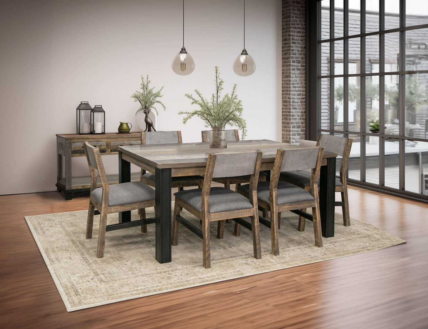 Loft Brown - Table - Two Tone Gray / Brown